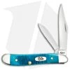 Case Peanut Knife 2.875" Caribbean Blue Sawcut Bone (6220 SS) 25596 -Knives Shop Case Peanut Caribbean Blue Sawcut Bone 25596 BHQ 93850 jr