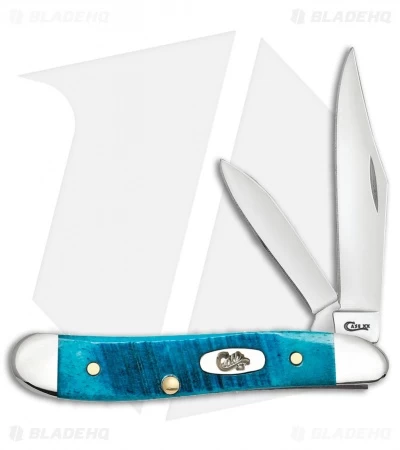 Case Peanut Knife 2.875" Caribbean Blue Sawcut Bone (6220 SS) 25596 3 Case Peanut Knife 2.875" Caribbean Blue Sawcut Bone (6220 SS) 25596