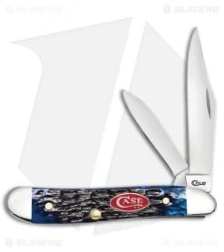 Case Peanut Pocket Knife 2.875" Rogers Jigged Navy Blue Bone (6220 SS) 07314