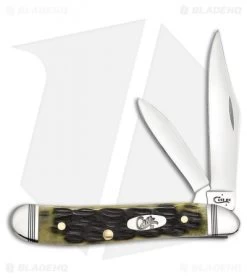 Case Peanut Traditional Knife 2.875" OD Green Crandall Jig Bone (C) 22544
