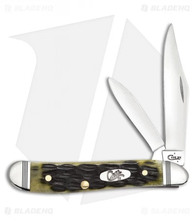 Case Peanut Traditional Knife 2.875" OD Green Crandall Jig Bone (C) 22544 3 Case Peanut Traditional Knife 2.875" OD Green Crandall Jig Bone (C) 22544