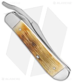 Case RussLock Knife Burnt Cream Bone Barnboard Jigged (2.75" Polish) 36726 -Knives Shop Case RussLock Knife Burnt Cream Bone Barnboard Jigged BHQ 138449 td side