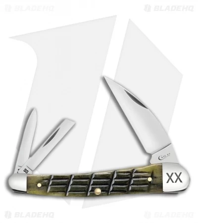 Case Seahorse Whittler Pocket Knife 4" Olive Green Bone (6355WH SS) 3 Case Seahorse Whittler Pocket Knife 4" Olive Green Bone (6355WH SS)