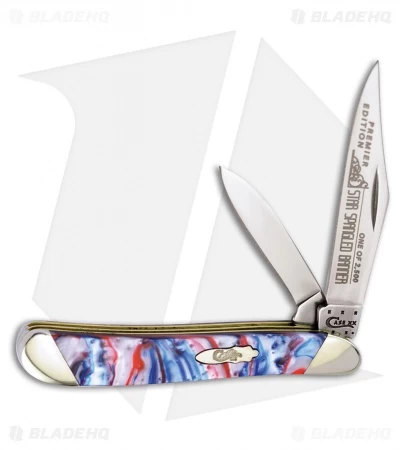 Case Slanted Bolster Peanut Knife 2.875" Star Spangle Banner Corelon (9254 SS) 3 Case Slanted Bolster Peanut Knife 2.875" Star Spangle Banner Corelon (9254 SS)