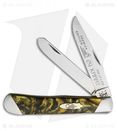 Case Slanted Bolster Trapper Knife 4.125" 24 Karat Corelon (9254SS) S925424KT 3 Case Slanted Bolster Trapper Knife 4.125" 24 Karat Corelon (9254SS) S925424KT