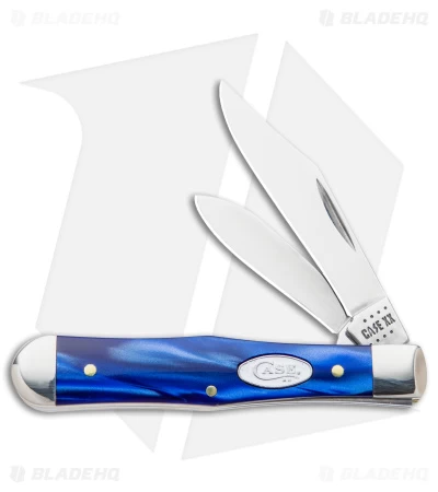 Case Small Swell Center Jack Knife 3" Blue Pearl Kirinite (10225 1/2 SS) 23444 3 Case Small Swell Center Jack Knife 3" Blue Pearl Kirinite (10225 1/2 SS) 23444