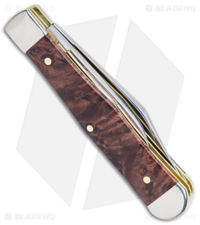 Case Small Swell Center Jack Knife 3" Brown Maple Burl Wood (7225 1/2 SS) 64061 5 Case Small Swell Center Jack Knife 3" Brown Maple Burl Wood (7225 1/2 SS) 64061 - Image 3