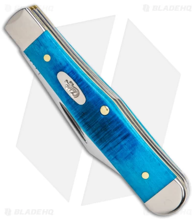 Case Small Swell Center Jack Knife 3" Caribbean Blue Bone/Saw Jig (6225 1/2 SS) 4 Case Small Swell Center Jack Knife 3" Caribbean Blue Bone/Saw Jig (6225 1/2 SS) - Image 2