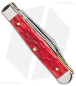 Case Small Swell Center Jack Knife 3" Dark Red Bone/Peach Jig (6225 1/2 CS) 8 Case Small Swell Center Jack Knife 3" Dark Red Bone/Peach Jig (6225 1/2 CS) -Knives Shop Case Small Swell Center Jack Dark Red Bone Peach Jig CS BHQ 140651 jr side