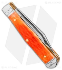 Case Small Swell Center Jack Knife 3" Cayenne Bone/Crandall Jig (6225 1/2 SS) -Knives Shop Case Small Swell Center Jack Knife 3in Cayenne Bone Crandall Jig BHQ 140654 td side