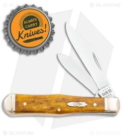 Case Small Swell Center Jack Knife 3" Smooth Antique Bone (6225 1/2 SS) 58202 -Knives Shop Case Small Swell Center Jack Smooth Antique Bone SS BHQ 140664 jr bottlecap