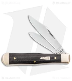 Case Small Swell Center Jack Knife 3" Smooth Black Micarta (10225 1/2 SS) 27737