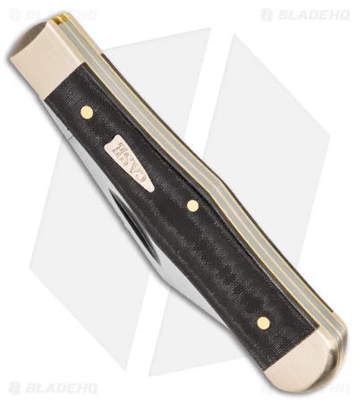 Case Small Swell Center Jack Knife 3" Smooth Black Micarta (10225 1/2 SS) 27737 4 Case Small Swell Center Jack Knife 3" Smooth Black Micarta (10225 1/2 SS) 27737 - Image 2