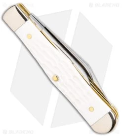 Case Small Swell Center Jack Knife 3" White Synthetic Jig (6225 1/2 SS) -Knives Shop Case Small Swell Center Jack White Synthetic Jig SS BHQ 140667 jr side