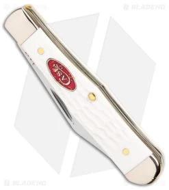 Case Small Swell Center Jack Knife 3" White Synthetic Jig (6225 1/2 SS) -Knives Shop Case Small Swell Center Jack White Synthetic Jig SS BHQ 140667 jr spine