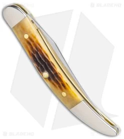 Case Small Texas Toothpick Knife 3" Rogers Corn Cob Jig (610096 SS) 52837 -Knives Shop Case Small Texas Toothpick 3in Rogers Corn Cob Jig SS BHQ 123432 jr side