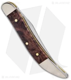Case Small Texas Toothpick Knife 3" Brown Maple Burl Wood (710096 SS) 64066 8 Case Small Texas Toothpick Knife 3" Brown Maple Burl Wood (710096 SS) 64066 -Knives Shop Case Small Texas Toothpick Brown Maple Burl Wood SS BHQ 140670 jr side
