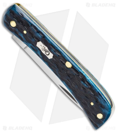 Case Sod Buster Jr Knife 2.8" Pocket Worn Blue Bone/Peach Seed Jig (6137 SS) 4 Case Sod Buster Jr Knife 2.8" Pocket Worn Blue Bone/Peach Seed Jig (6137 SS) - Image 2