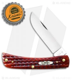 Case Sodbuster Jr. Knife 3.625" Pocket Worn Harvest Orange Bone (6137 SS) 07396 -Knives Shop Case Sodbuster Jr Worn Harvest orange Bone SS 07396 BHQ 107905 jr bottlecap
