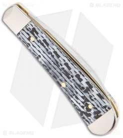 Case Sway Back Pocket Knife 3.125" Black And White Fiber Weave (TB101117 SS) -Knives Shop Case Sway Back Pocket Knife Black and White Fiber Weave BHQ 122528 td side