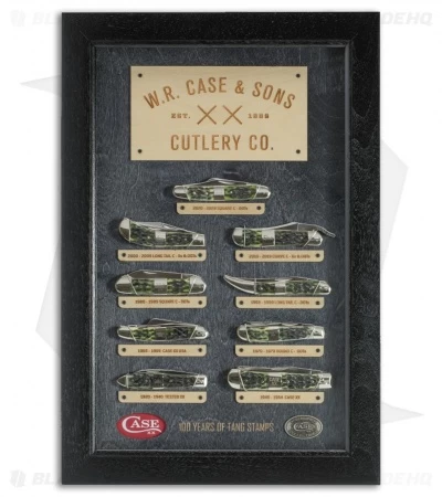Case Tang Stamp Series Mint Set Olive Green Bone Peachseed Jig W/ Wood Box 3 Case Tang Stamp Series Mint Set Olive Green Bone Peachseed Jig W/ Wood Box