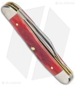 Case Texas Jack Knife 3.375" Peach Seed Jigged Dark Red Bone (62087 CV) 31955 -Knives Shop Case Texas Jack Peach Seed Jigged Dark Red Bone BHQ 122481 jr side