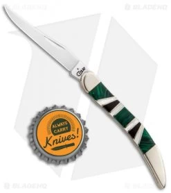 Case Texas Toothpick 3" Exotic Green Malachite/MOP (EX10096 SS) 11153 -Knives Shop Case Texas Toothpick Exotic Green Malachite MOP 11153 BHQ 84459 jr bottlecap