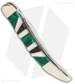 Case Texas Toothpick 3" Exotic Green Malachite/MOP (EX10096 SS) 11153 -Knives Shop Case Texas Toothpick Exotic Green Malachite MOP 11153 BHQ 84459 jr side