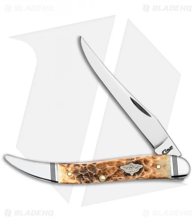 Case Texas Toothpick Knife 3.5" Jigged Burnt Amber Bone (610094 SS) 80257 3 Case Texas Toothpick Knife 3.5" Jigged Burnt Amber Bone (610094 SS) 80257