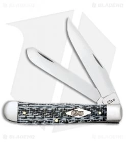 Case Trapper Knife 4.125" Black/White Carbon Fiber (10254 SS) 38920