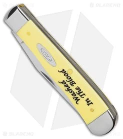 Case Trapper Knife 4.125" Yellow Synthetic (6254 SS) 8853 7 Case Trapper Knife 4.125" Yellow Synthetic (6254 SS) 8853 -Knives Shop Case Trapper Knife 4in Yello Synthetic BHQ 42451 td spine