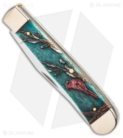 Case Trapper Knife 4.1" Embellished Bone/Color Wash Cardinal (6254 SS) 39159 -Knives Shop Case Trapper Knife Embellished Bone Color Wash Cardinal SS BHQ 140656 jr spine