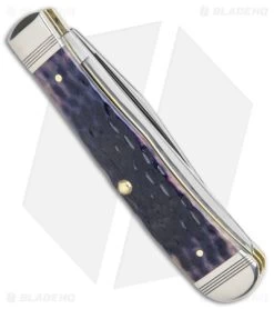 Case Trapper Knife 4.25" Jigged Purple Bone (6254 SS) 31620 -Knives Shop Case Trapper Knife Jigged Purple Bone SS BHQ 122126 jr side