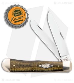 Case Trapper Knife 4.1" Smooth Black/Green/Natural Canvas Micarta (10254 SS) -Knives Shop Case Trapper Knife Smooth Black Green Natural Canvas Micarta SS BHQ 140646 jr bottlecap