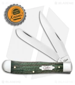 Case Trapper Pocket Knife 4.125" Green Zebrawood (7254 SS) 70521 -Knives Shop Case Trapper Pocket Green Zebra Wood 70521 BHQ 99703 jr bottlecap