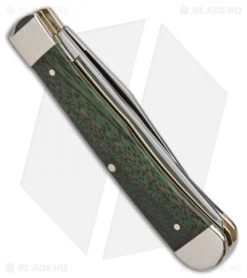Case Trapper Pocket Knife 4.125" Green Zebrawood (7254 SS) 70521 -Knives Shop Case Trapper Pocket Green Zebra Wood 70521 BHQ 99703 jr side
