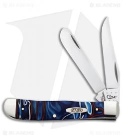 Case Trapper Knife 4.125" Red/White/Blue Kirinite (10254 SS) 11200