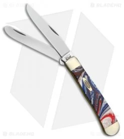 Case Trapper Knife 4.125" Star Spangle Banner Corelon (9254 SS) 9254STAR