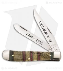 Case Vietnam War Trapper Traditional Knife Yellow/Green/Red Bone (6254 SS) 22040