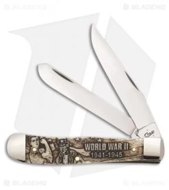 Case War Series Trapper WWII Traditional Knife 4.125" Bone (6254 SS) 22030