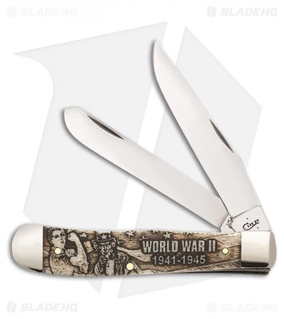 Case War Series Trapper WWII Traditional Knife 4.125" Bone (6254 SS) 22030 3 Case War Series Trapper WWII Traditional Knife 4.125" Bone (6254 SS) 22030