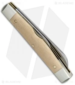 GEC #13 Tidioute Cutlery Speaker Jack Pocket Knife 3.6" Muslin Micarta 133217 -Knives Shop GEC 13 Tidioute Cutlery Speaker Jack Muslin Micarta 133217 BHQ 78004 jr side