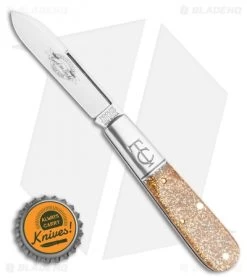 GEC #15 Tidoute Barlow Knife Glitter Gold Acrylic (2.75" Satin) 152121 -Knives Shop GEC 15 Tidoute Barlow Knife Glitter Gold Acrylic 2.75 Satin 152121 BHQ 121187 LS Bottlecap
