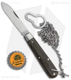 GEC #15 Tidoute Huckleberry Boy's Knife 3.375" OD Green Linen Micarta B&C -Knives Shop GEC 15 Tidoute Huckleberry Boys Knife OD Green Linen Micarta B and C BHQ 86629 jr bottlecap