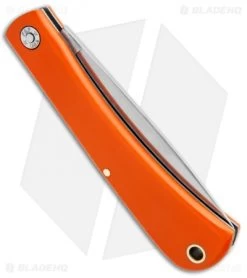GEC #21 Farm & Field Bull Buster Slip Joint Orange Delrin (4.625"Satin) 215119 -Knives Shop GEC 21 Farm and Field Bull Buster SJ Orange Delrin Satin 215119 BHQ 93435 jr side