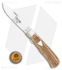 GEC #23 Pioneer Trapper Knife 4.5" Liner Lock Woodland Micarta -Knives Shop GEC 23 Pioneer Trapper Knife 4.5in Liner Lock Woodland Micarta BHQ 114574 LS Bottlecap