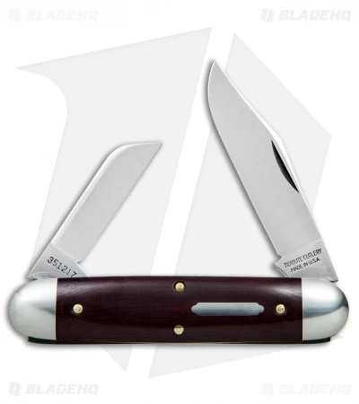 GEC #35 Tidioute Cutlery Churchill Pocket Knife 3.75" Maroon Linen Micarta 3 GEC #35 Tidioute Cutlery Churchill Pocket Knife 3.75" Maroon Linen Micarta