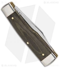 GEC #44 Tidoute Gunstock Buffalo Jack Pocket Knife 3.3" OD Green Linen Micarta -Knives Shop GEC 44 Tidoute Gunstock Buffalo Jack OD Green Linen Micarta 441218 BHQ 87289 jr side