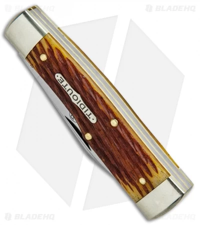 GEC #44 Tidoute Gunstock Buffalo Jack Pocket Knife 3.375" Goldenrod Jigged Bone 4 GEC #44 Tidoute Gunstock Buffalo Jack Pocket Knife 3.375" Goldenrod Jigged Bone - Image 2