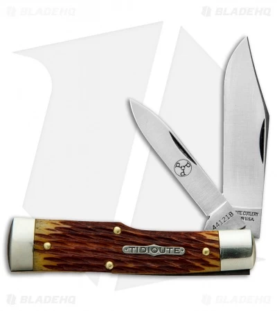 GEC #44 Tidoute Gunstock Buffalo Jack Pocket Knife 3.375" Goldenrod Jigged Bone 3 GEC #44 Tidoute Gunstock Buffalo Jack Pocket Knife 3.375" Goldenrod Jigged Bone